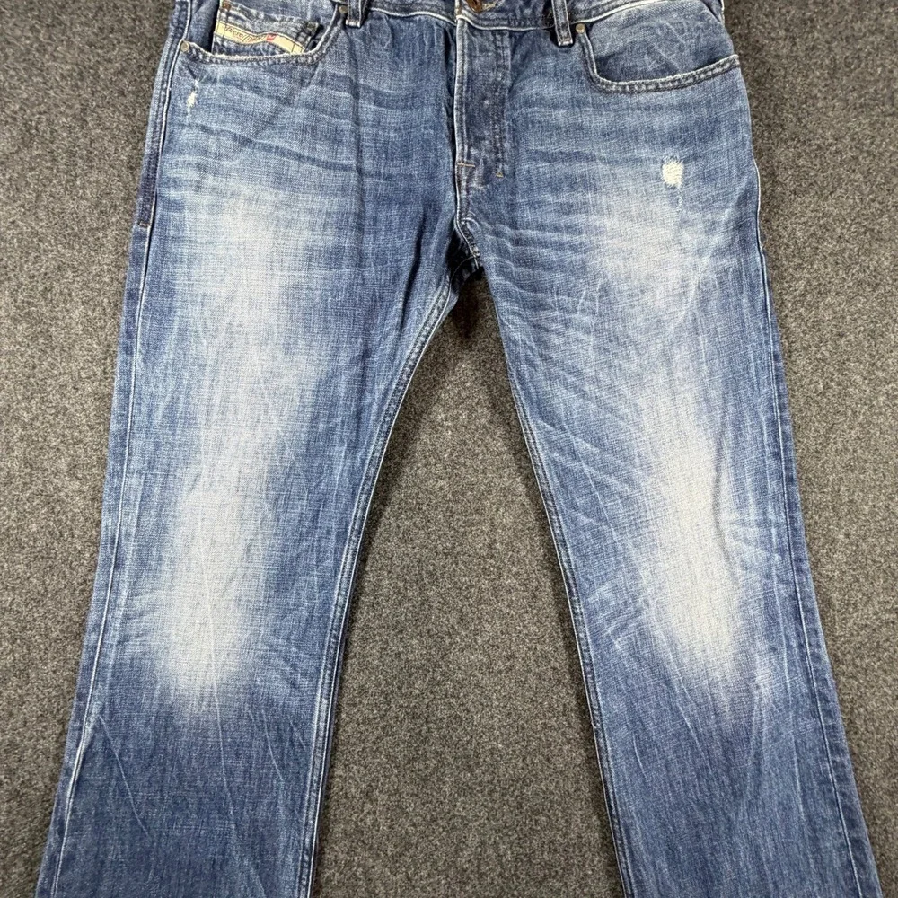 Diesel Zatiny Regular Bootcut Jeans Mens 35x32 Blue Wash 0UB89 Made in USA Denim